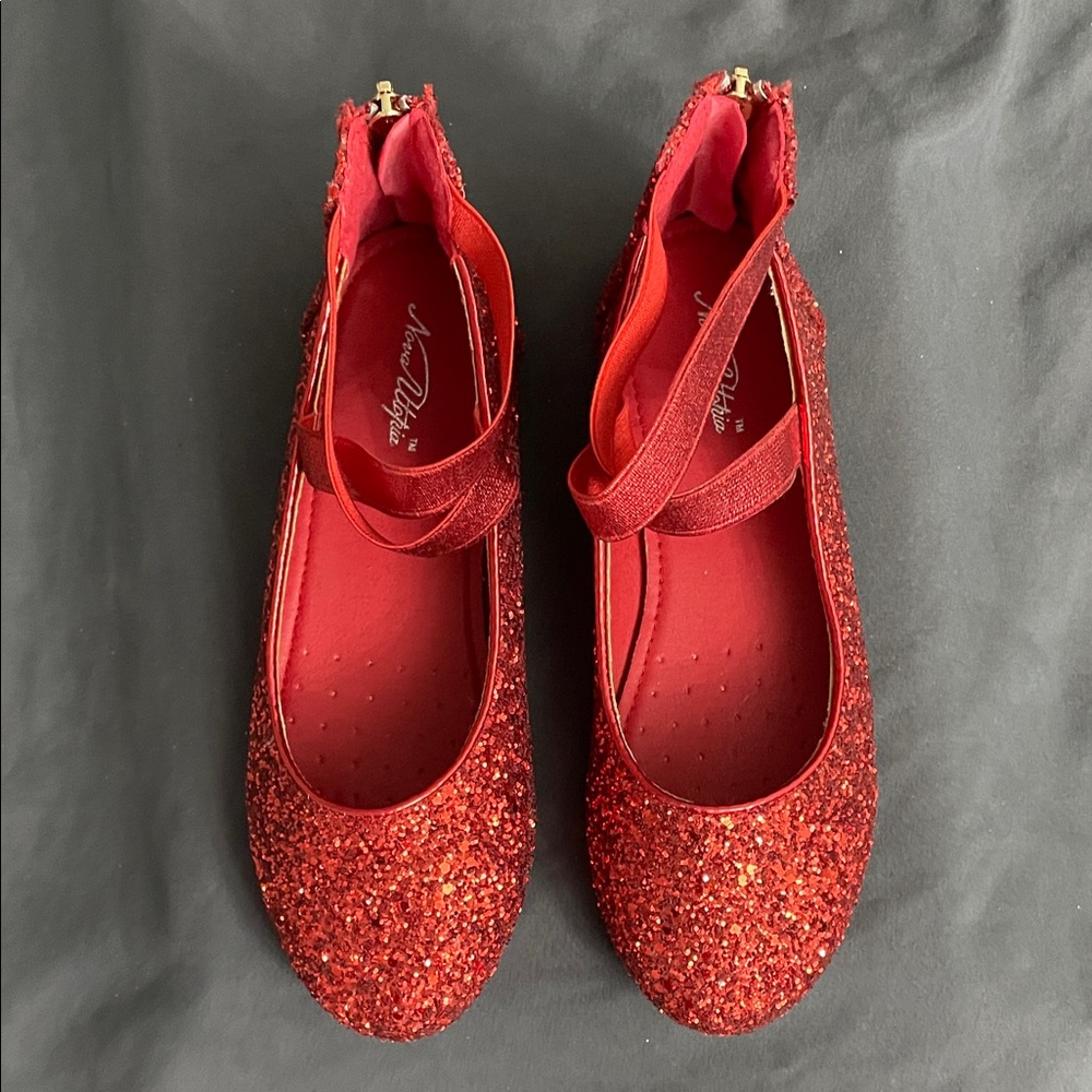 Red Glitter Kids Shoes